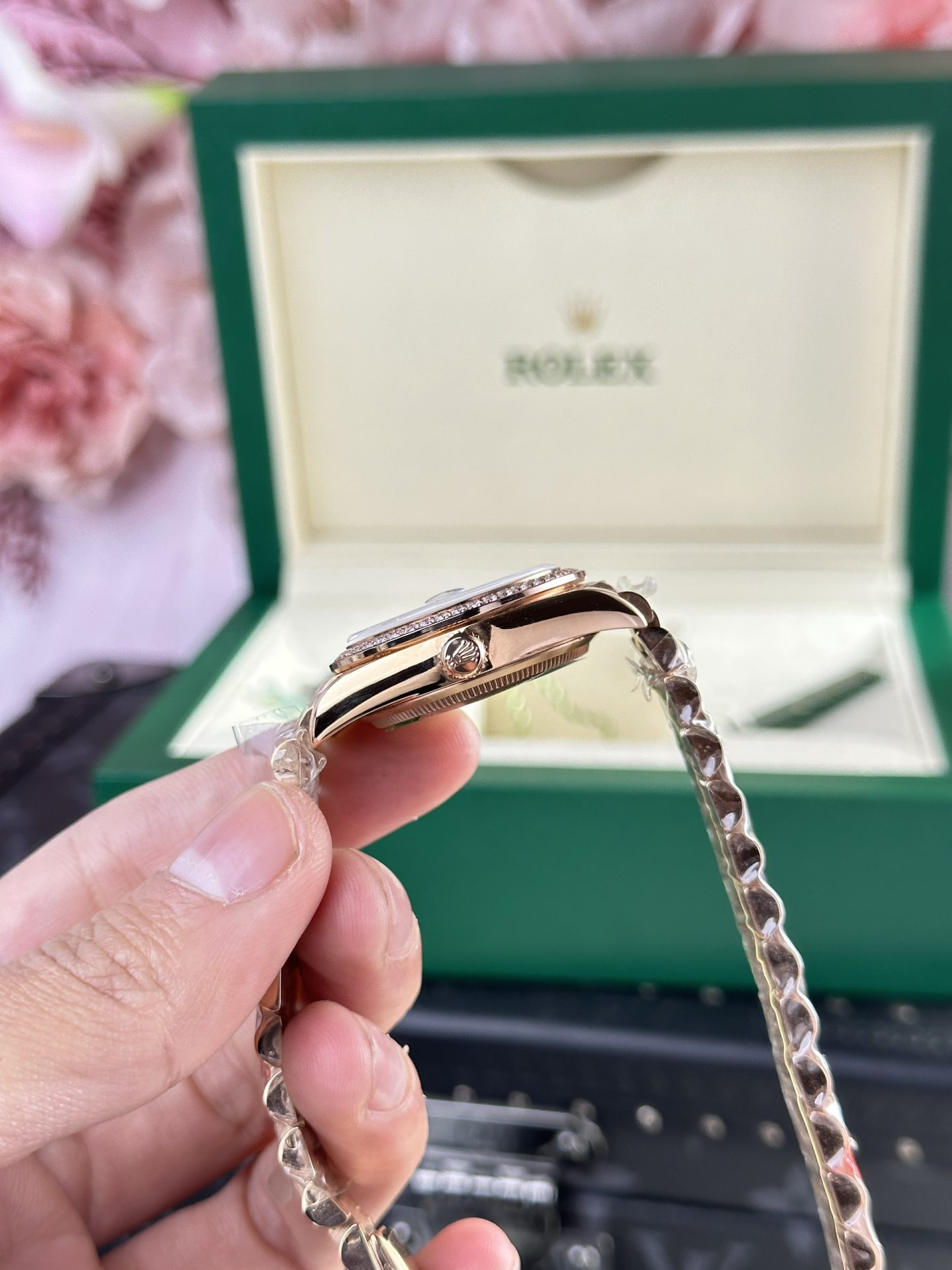 Rolex Datejust 278275 RG Plated MOP Dial CZ Diamonds 31mm AAA Replica