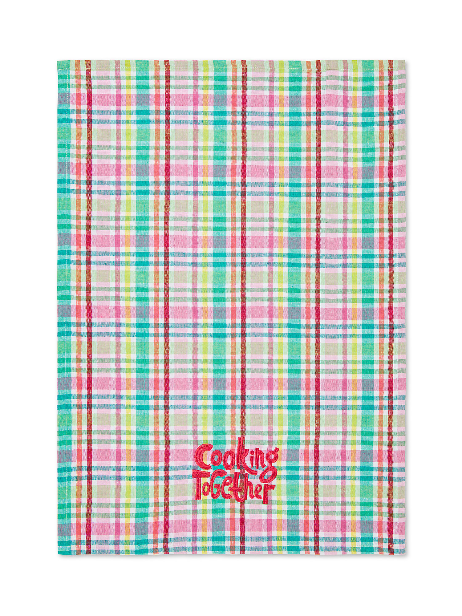 Set 2 strofinacci puro cotone ricamo verdure