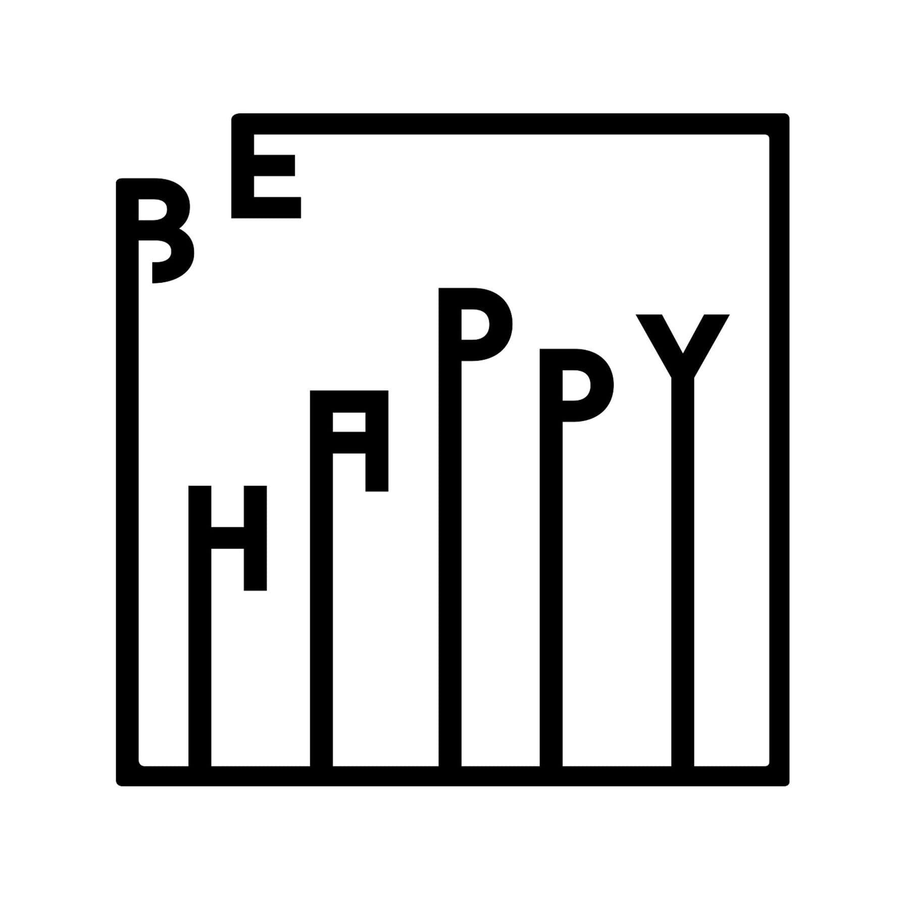 - Déco murale be happy en métal noir 40x40 cm