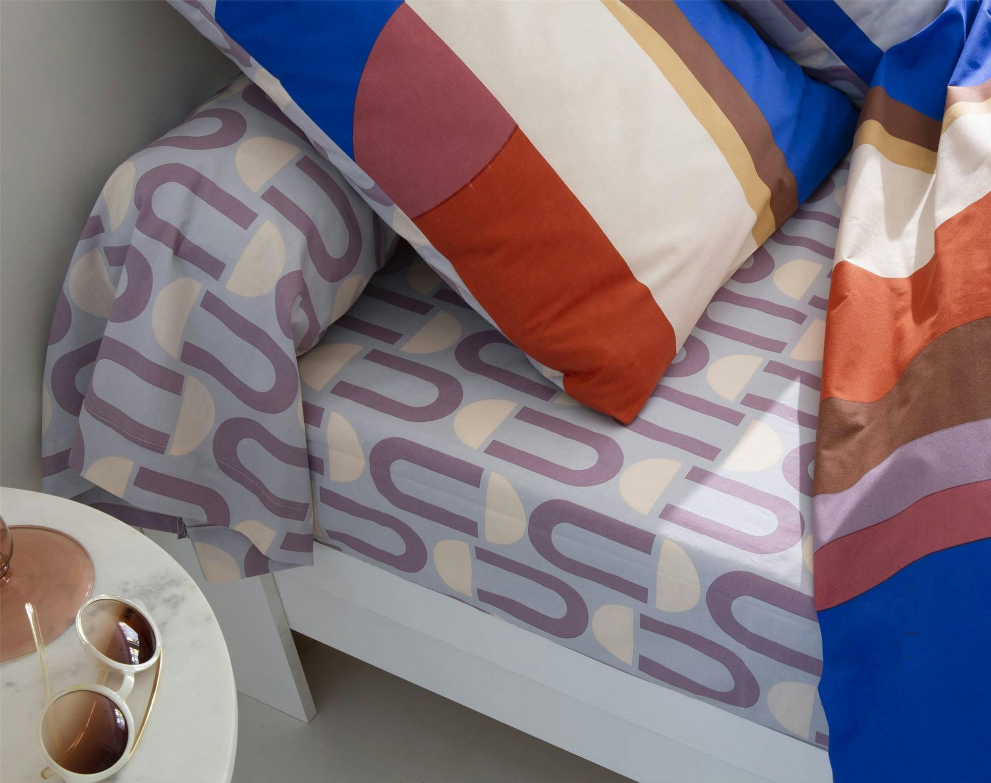 CAPSULES - Drap-housse 140x190x28 multicolore en coton