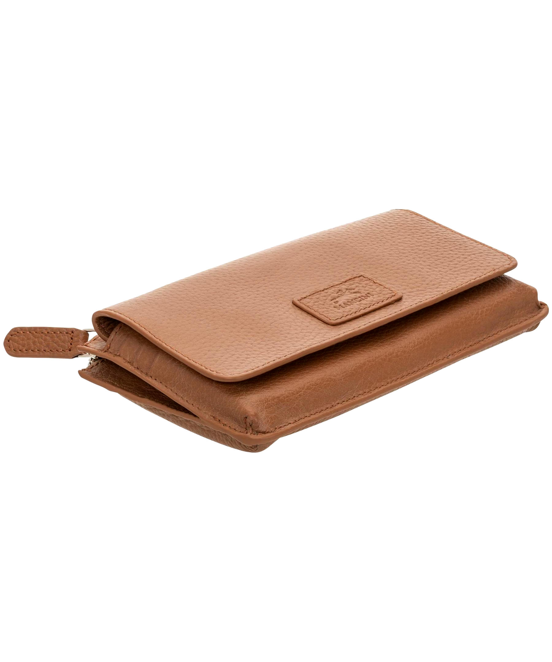 Mancini Leather Goods Women's Pebelled RFID Secure Crossbody Wallet