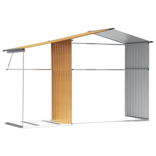 NNEVL Garden Shed Light Brown 277x192.5x179 cm Galvanised Steel