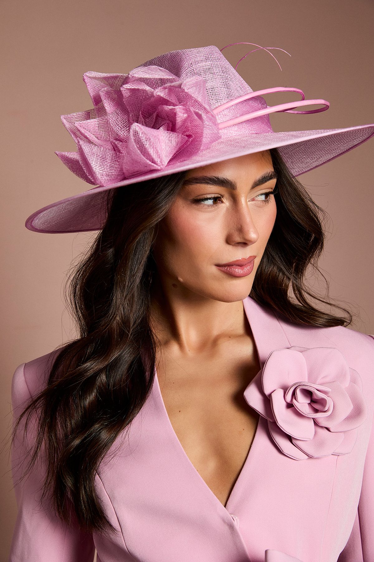 Coast Lisa Tan Origami Flower Fedora Hat