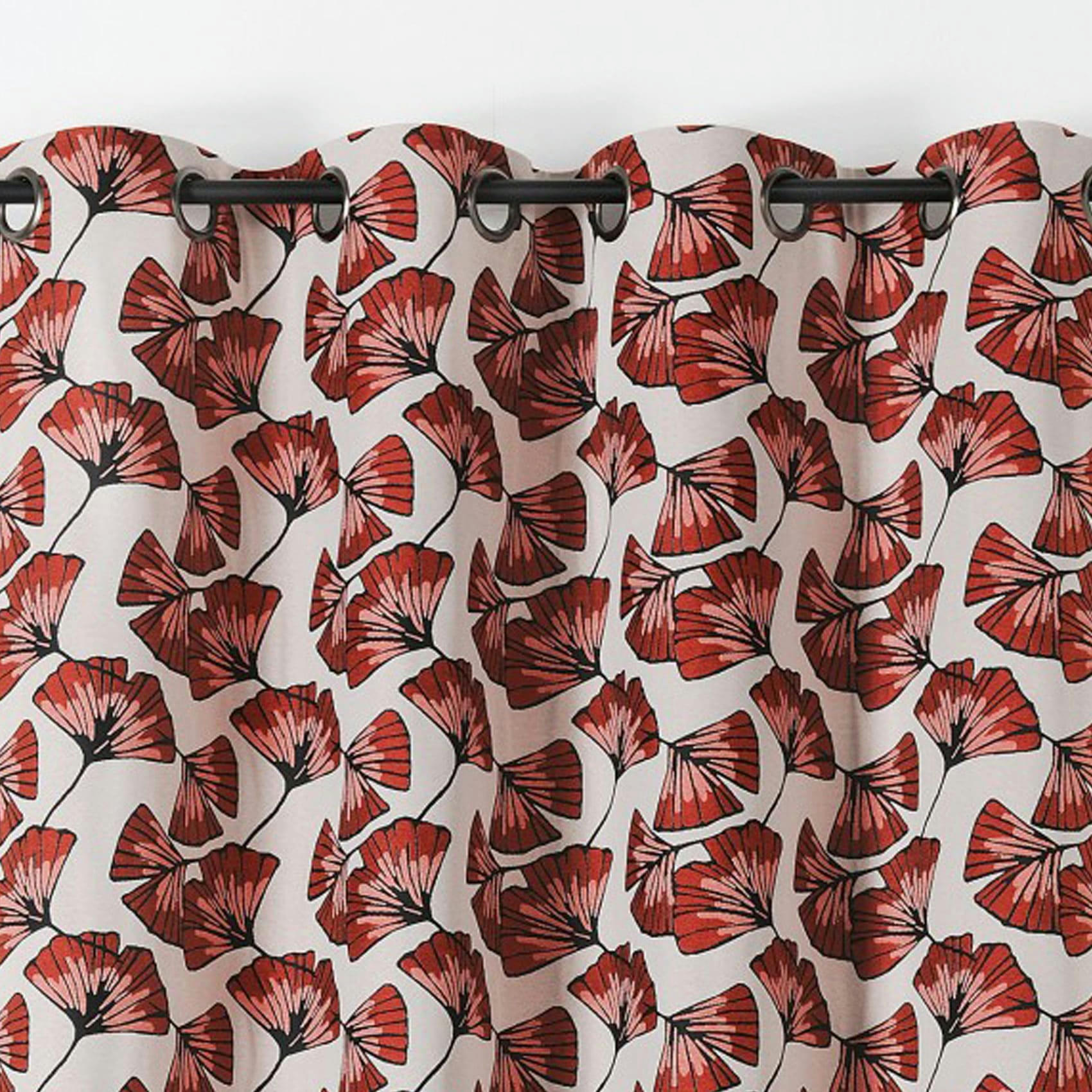 - Rideau jacquard biloba polyester/jacquard rouge 140x240 cm