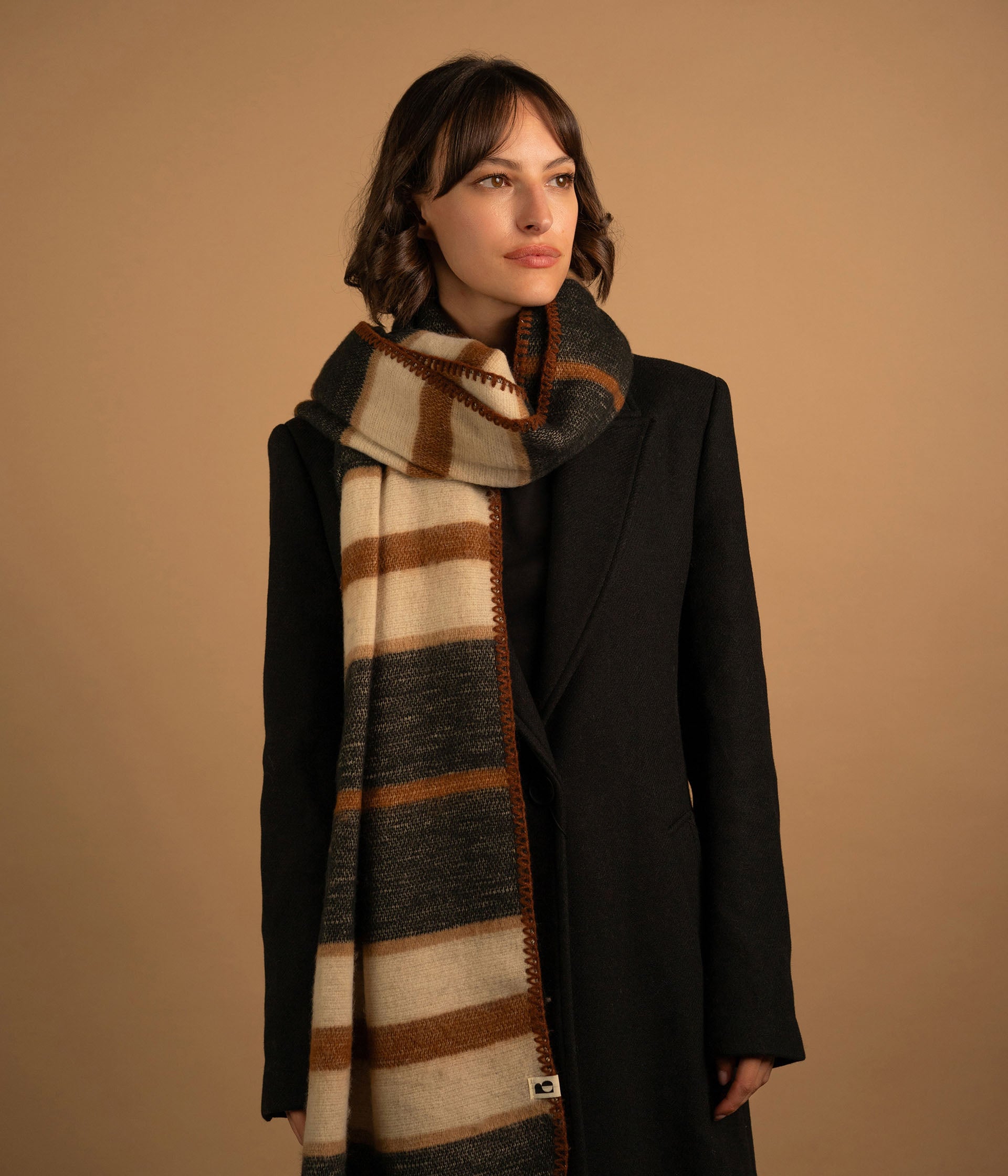 Echarpe Toscane noir et beige