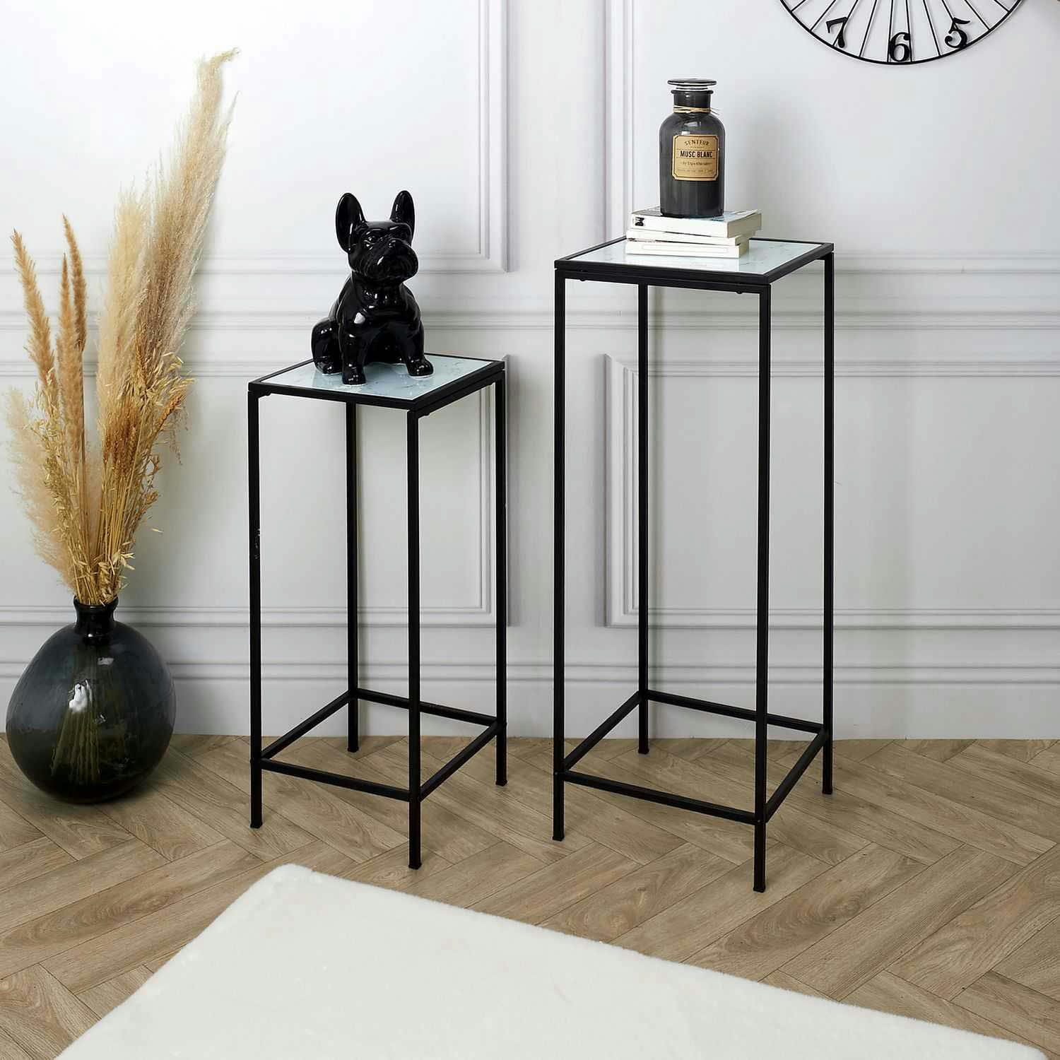 - Sellette plateau imitation marbre felicity lot de 2