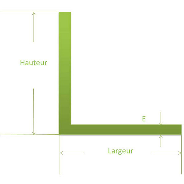 Corniere inox 40x40 ep 4 mm, Longueur : 2 metres - Comment Fer