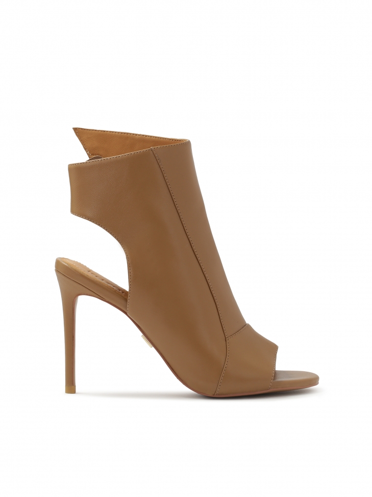 Peep toe boots with open toe and heel