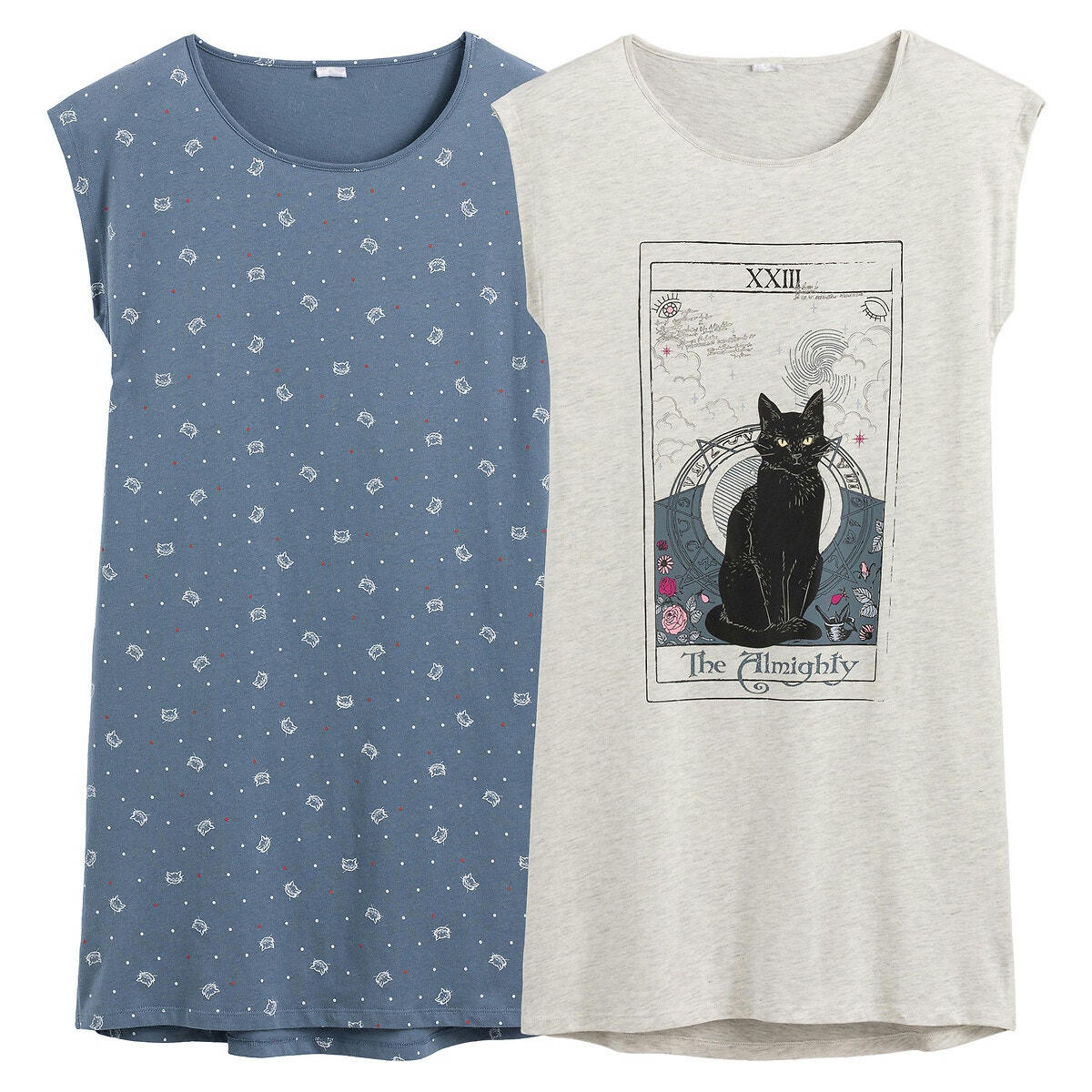 Lot de 2 chemises de nuit manches courtes imprimé