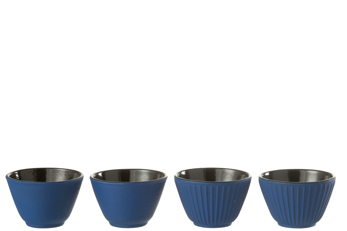 J-Line theemok - metaal - donkerblauw - 2 dozen van 2 stuks
