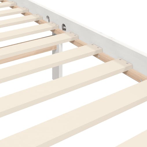 NNEVL Bed Frame with Headboard White 137x187 cm Double Solid Wood