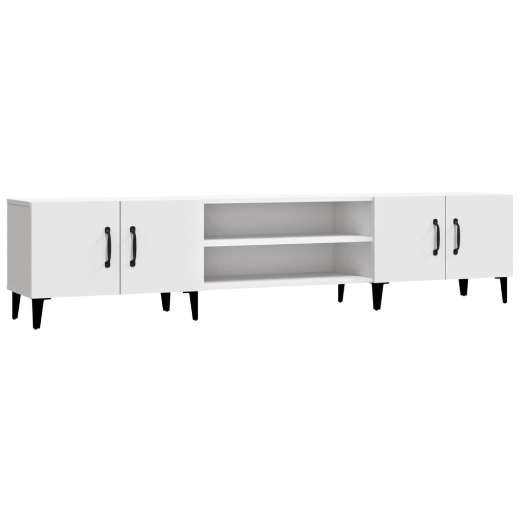 Szafka RTV Stolik Pod Telewizor Szafka Półka Biała 180x31.5x40 cm