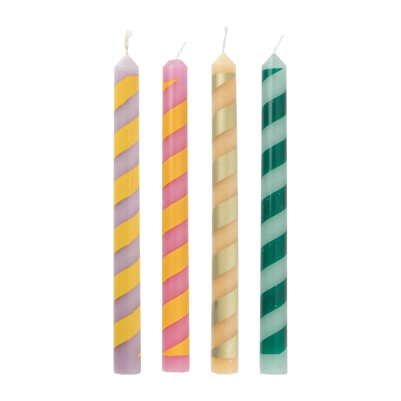 Dinerkaars streep - paars/oranje - &Oslash;2.15x25 cm