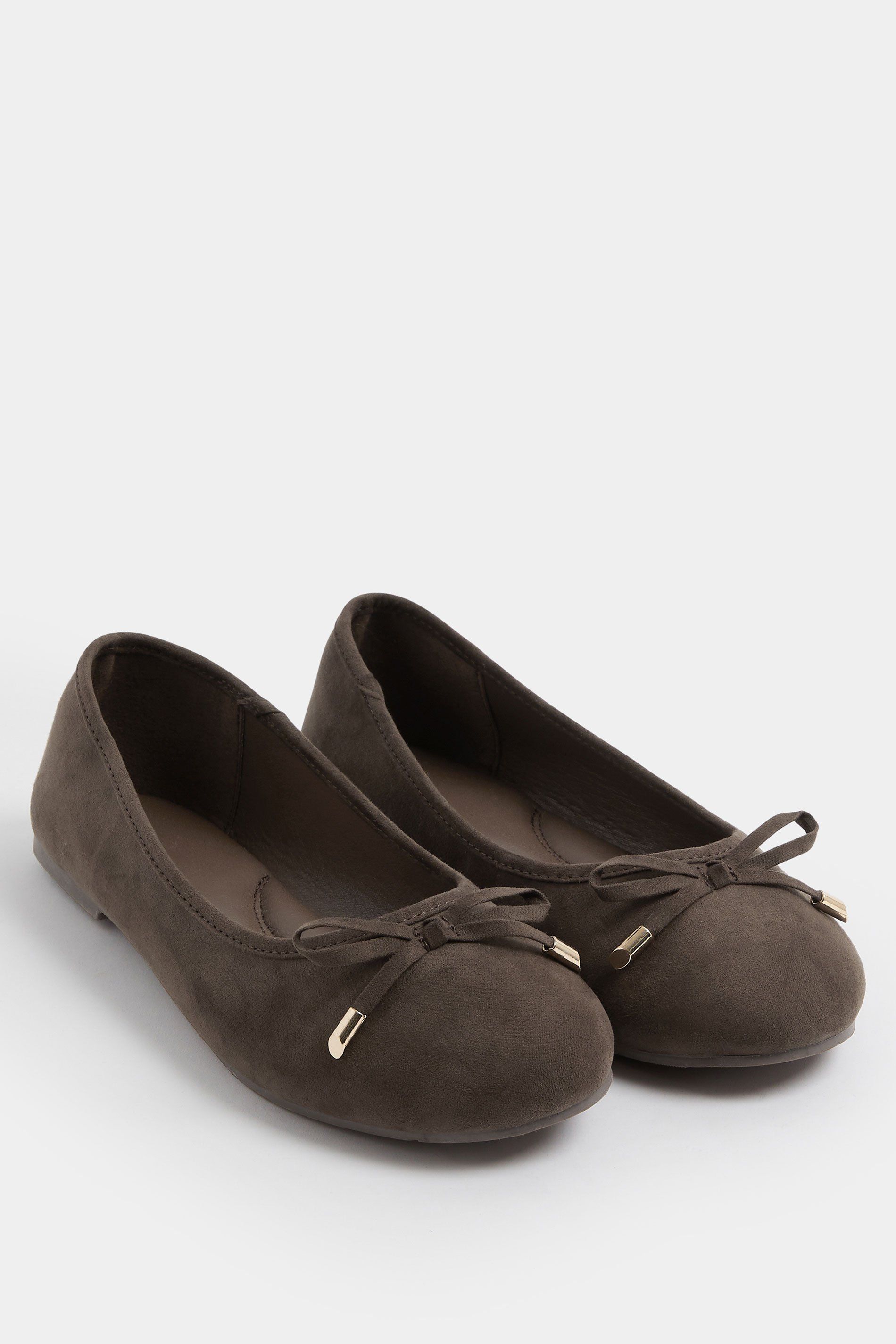 Yours Faux Suede Ballerina Pumps In Wide E Fit & Extra Wide EEE Fit