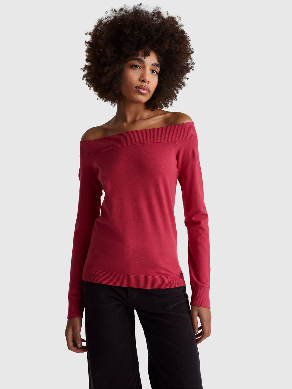 Bardot neck sweater