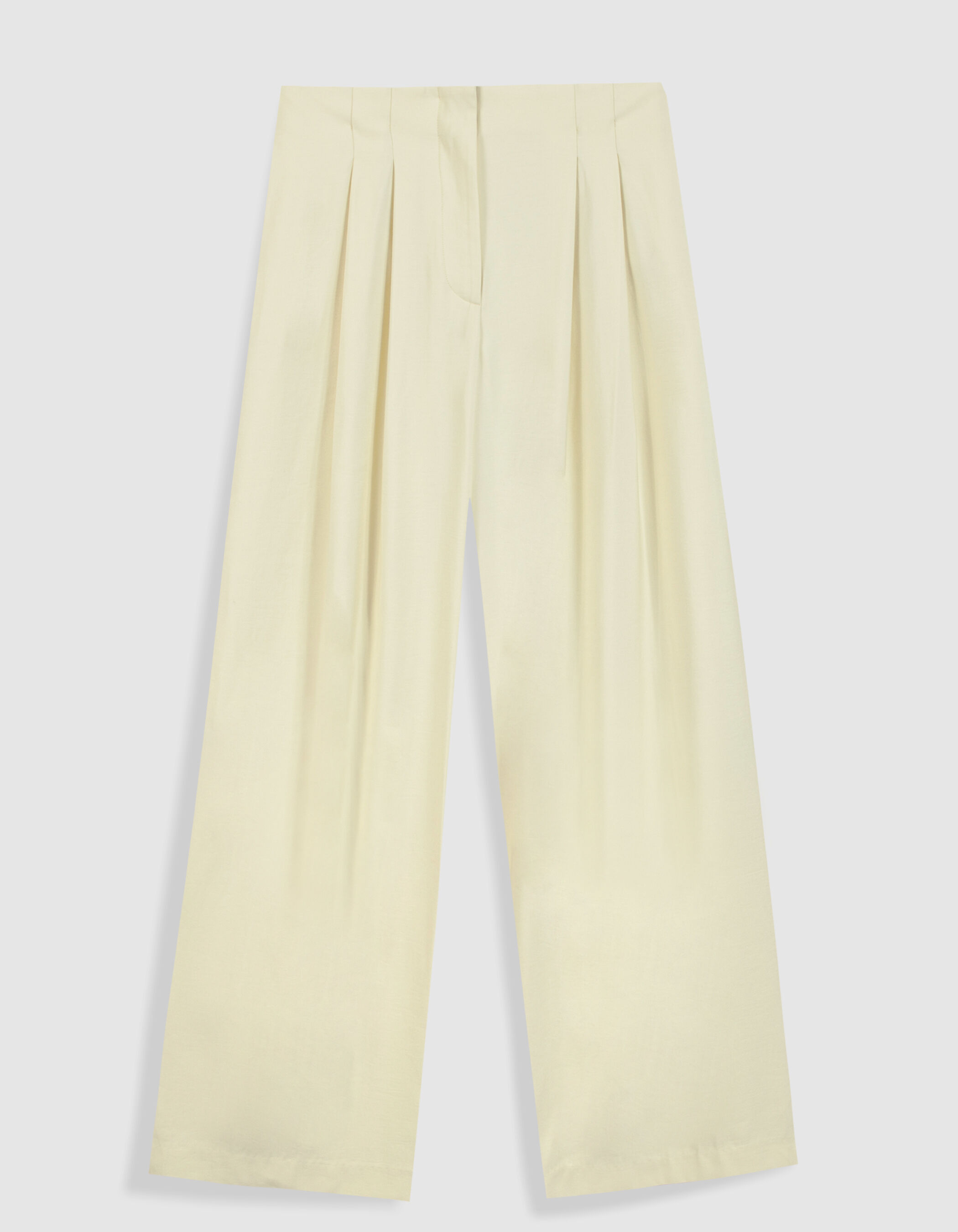 Pantalon large jaune à pinces Femme