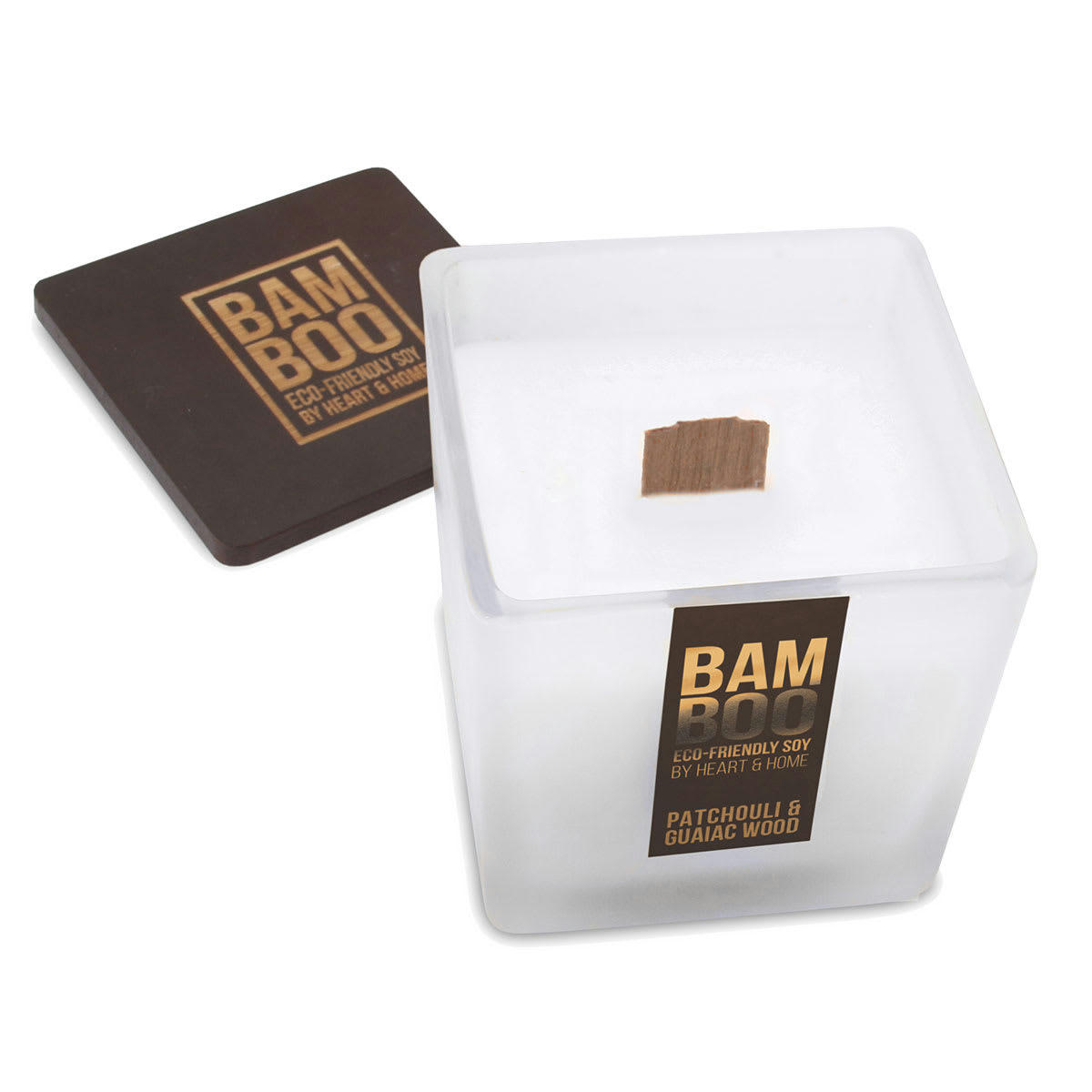 - Grande bougie éco responsable bambou patchouli et bois de gaïac