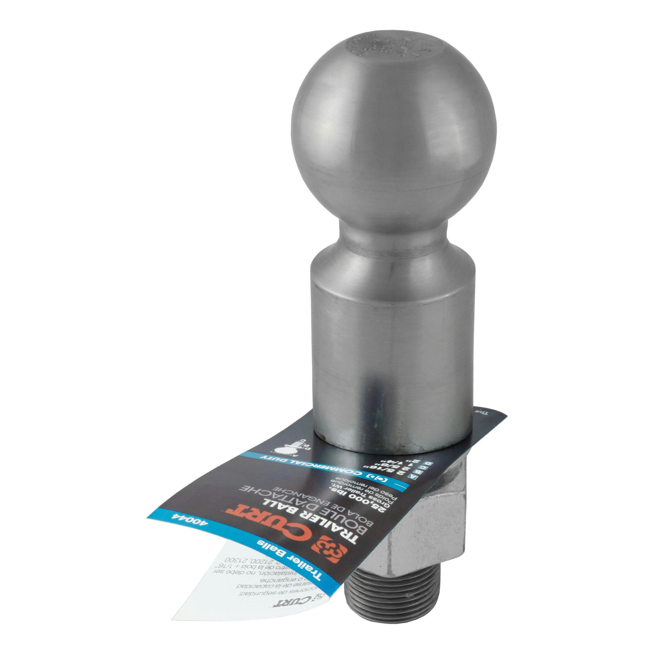 CURT 40087 2-5/16-in Trailer Ball (1-1/4-in x 2-5/8-in Shank, 2-in Rise, 25000-lb)
