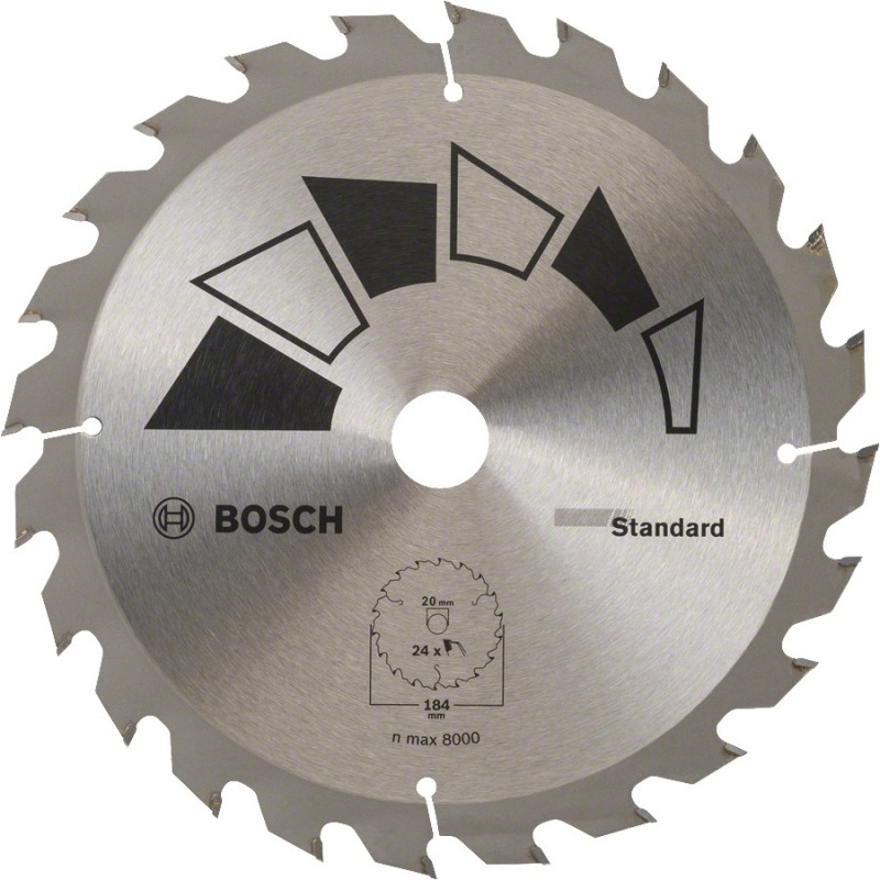 Lame de scie circulaire Standard 24 dents Ø 184 x 20 mm BOSCH