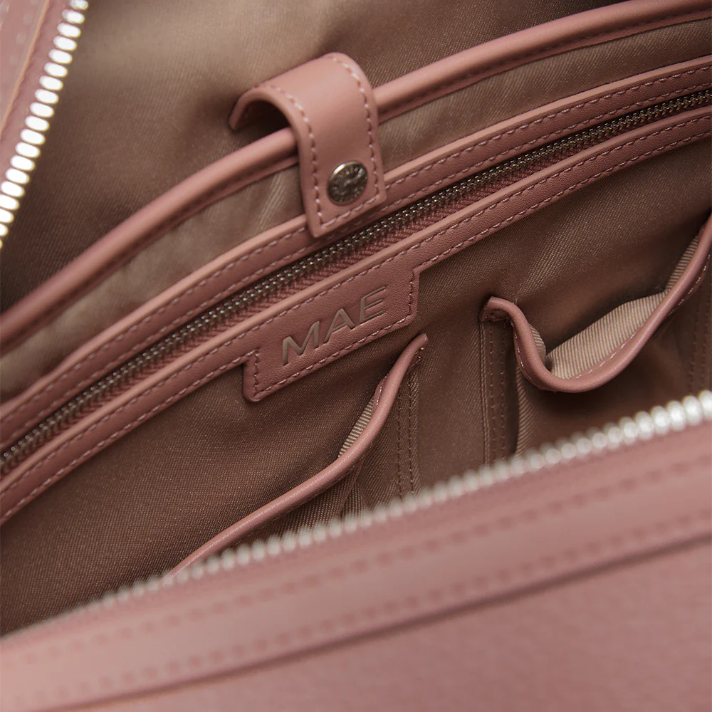 The Mae – Clay Vegan Leather Small Travel Bag