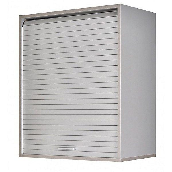 Meuble Haut de Cuisine Imitation Aluminium 2 Etagères L 60 H 72 P 35 cm - L 60 x l 35 x H 72 cm