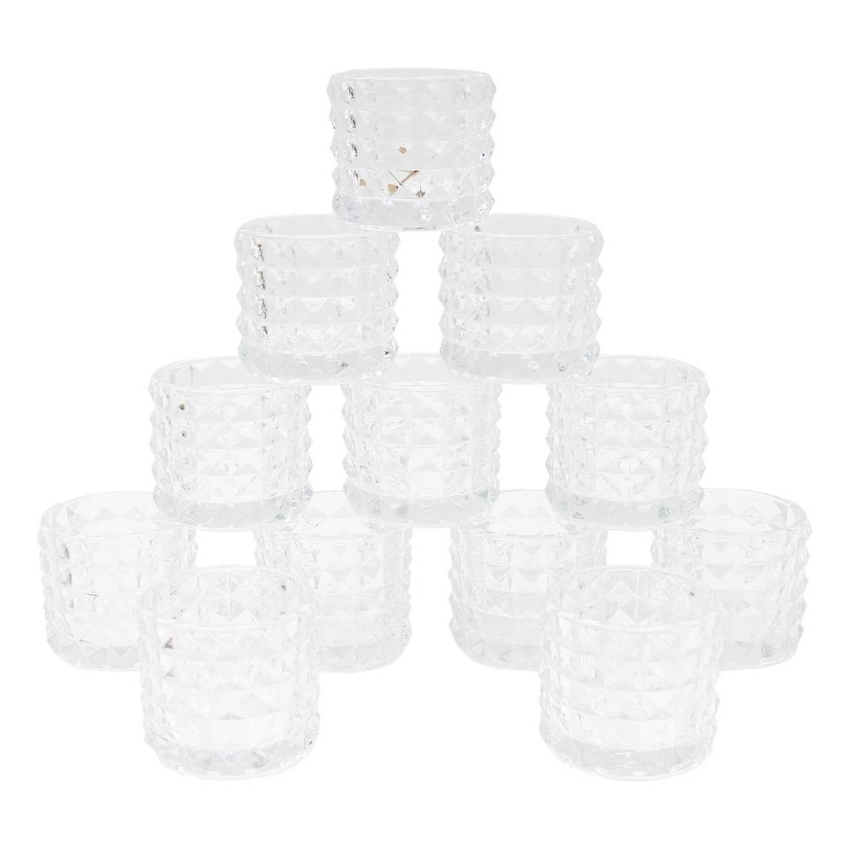 Clear Textured Tealight Holders 12 Pack