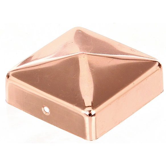 Pfostenkappe, Kupfer, LxBxH: 7x7x3,35 cm, flach-eckig