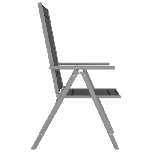 NNEVL Folding Garden Chairs 2 pcs Textilene Black