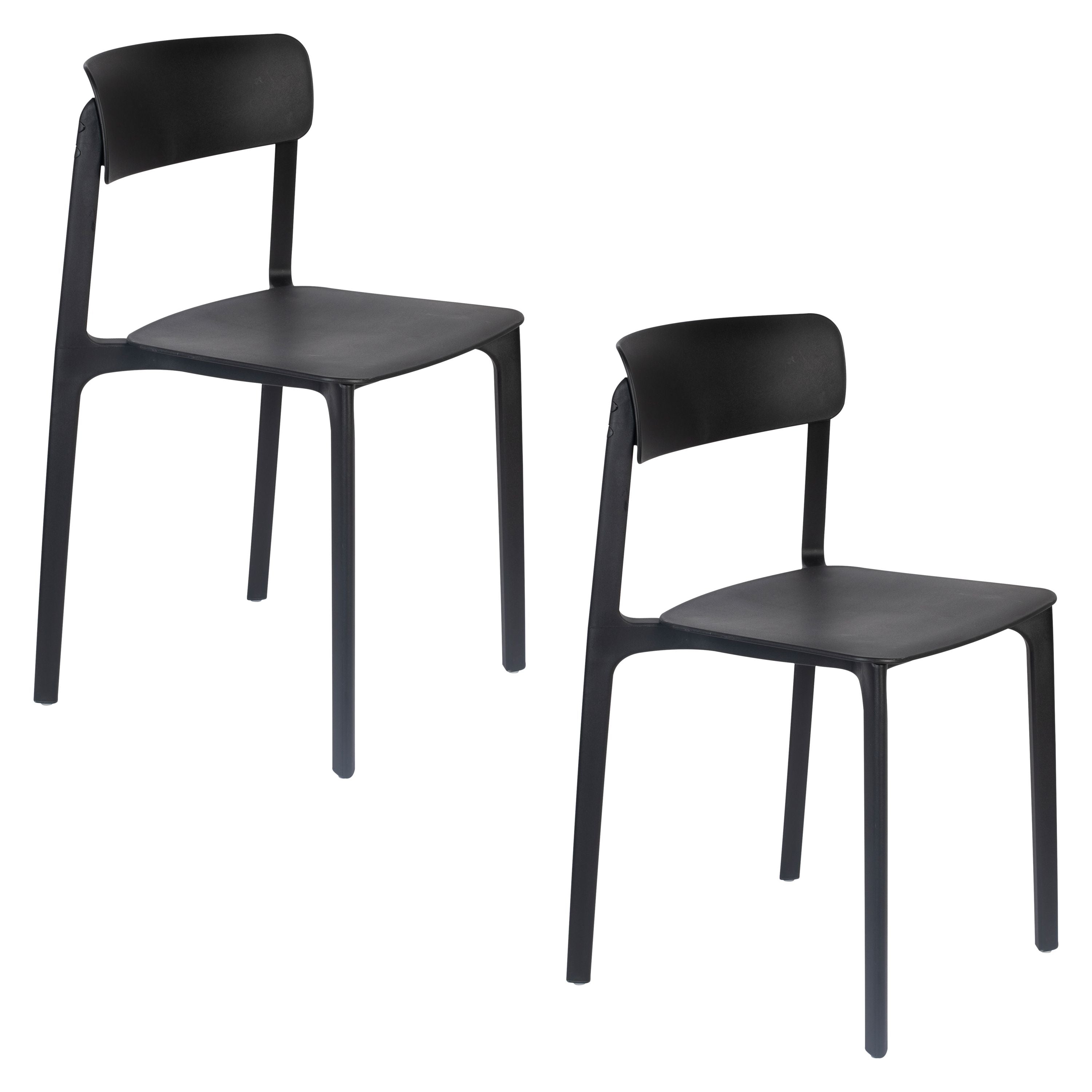 Housecraft Living Clive Tuinstoel/ Eetkamerstoelen Zwart - Set van 4