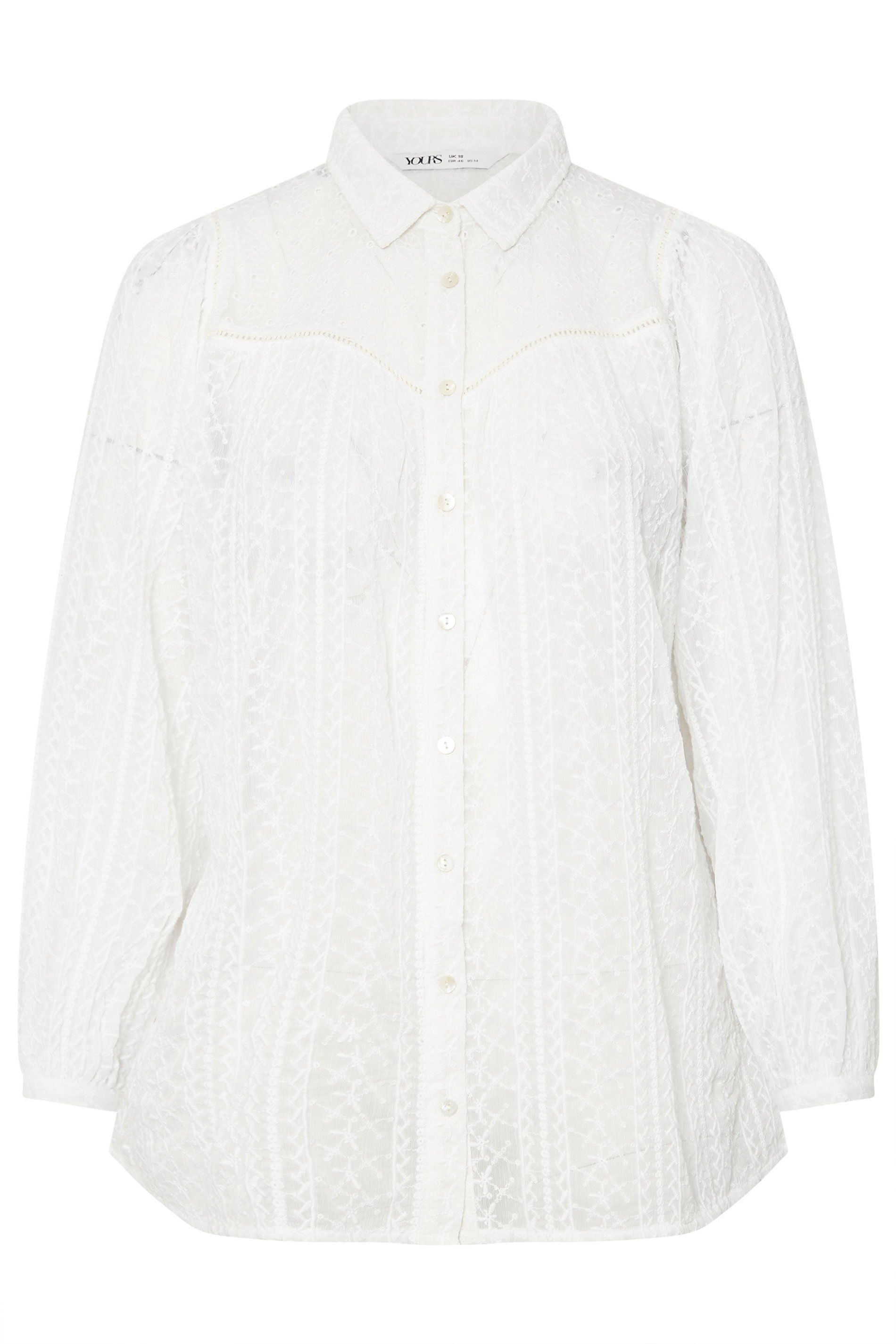Yours Long Sleeve Embroidered Shirt