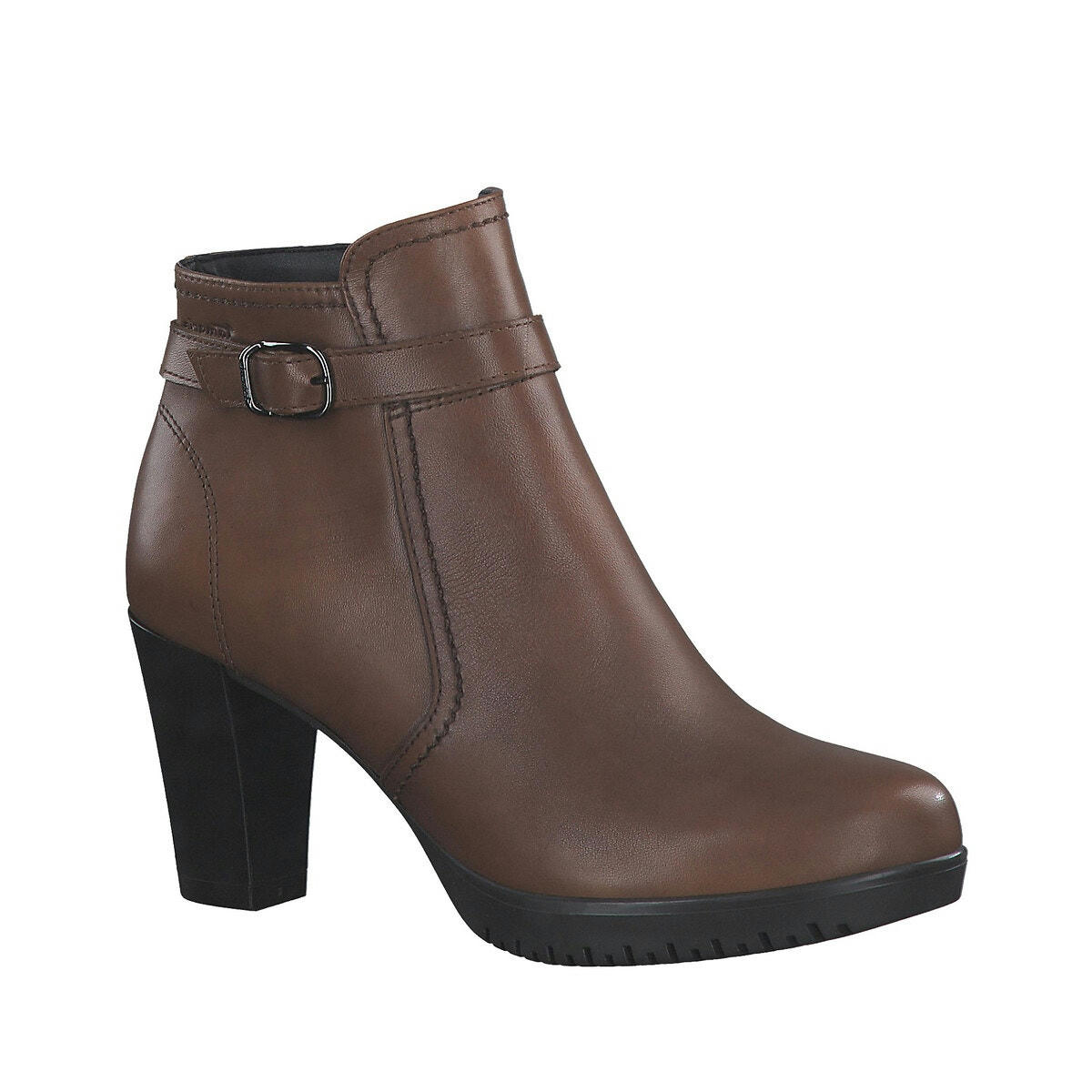 Bottines à talon, cuir