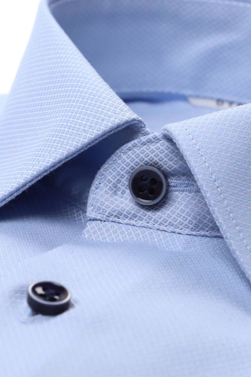 ETERNA Dynamic Cotton Slim Fit Hemd hellblau, Strukturiert