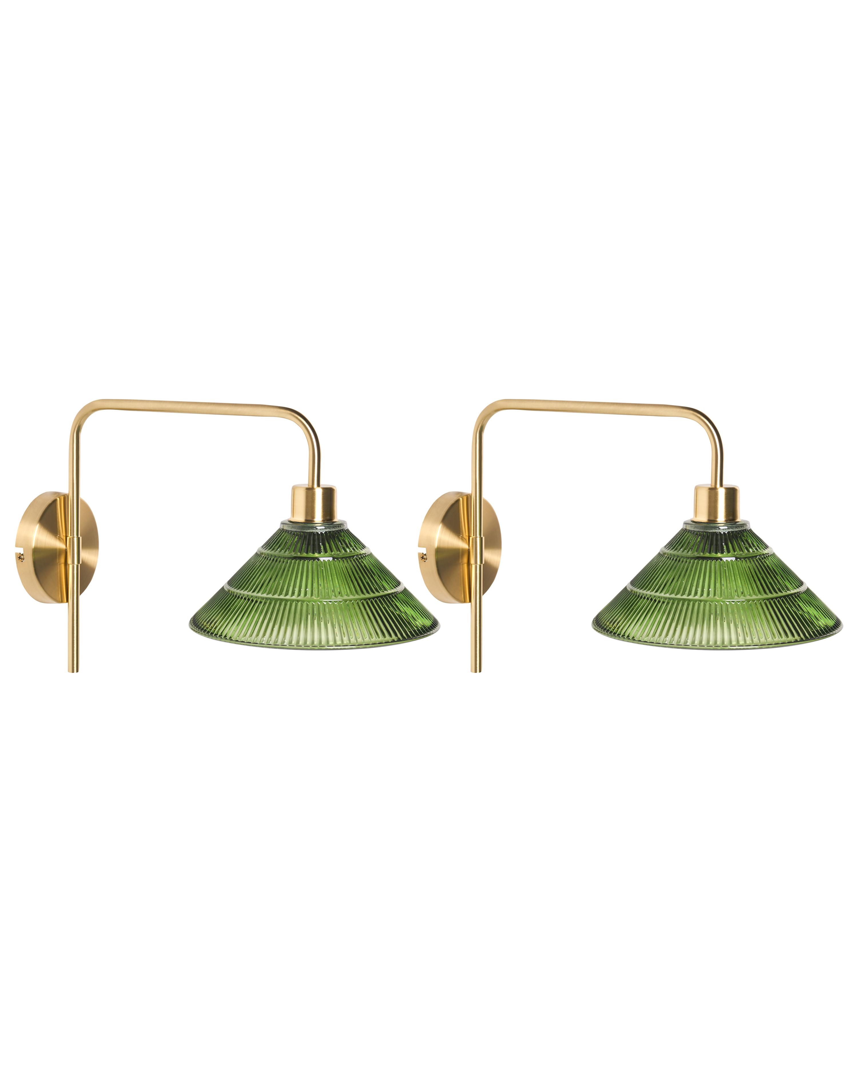 Set of 2 Wall Lamps SUMPUL Metal Gold