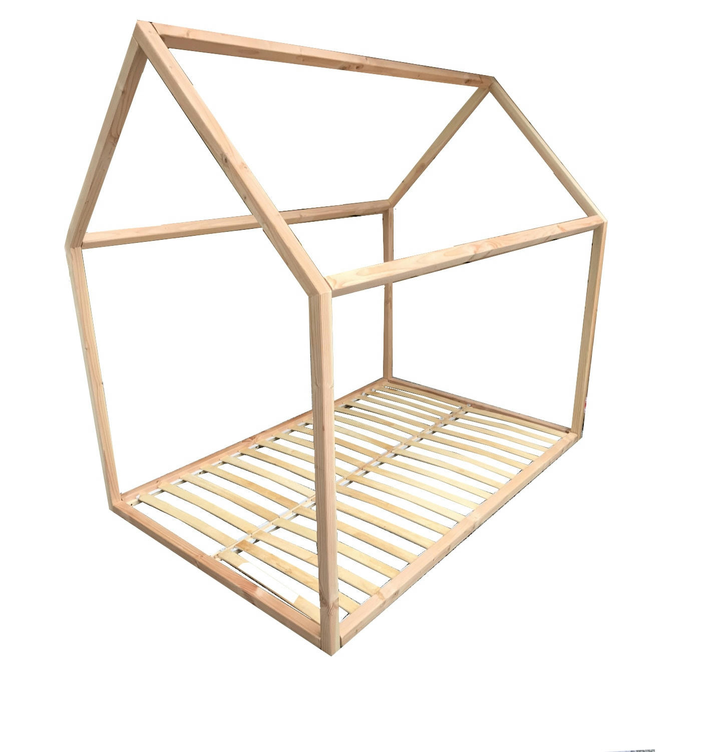 - Lit double à baldaquin 140x190 en hêtre massif