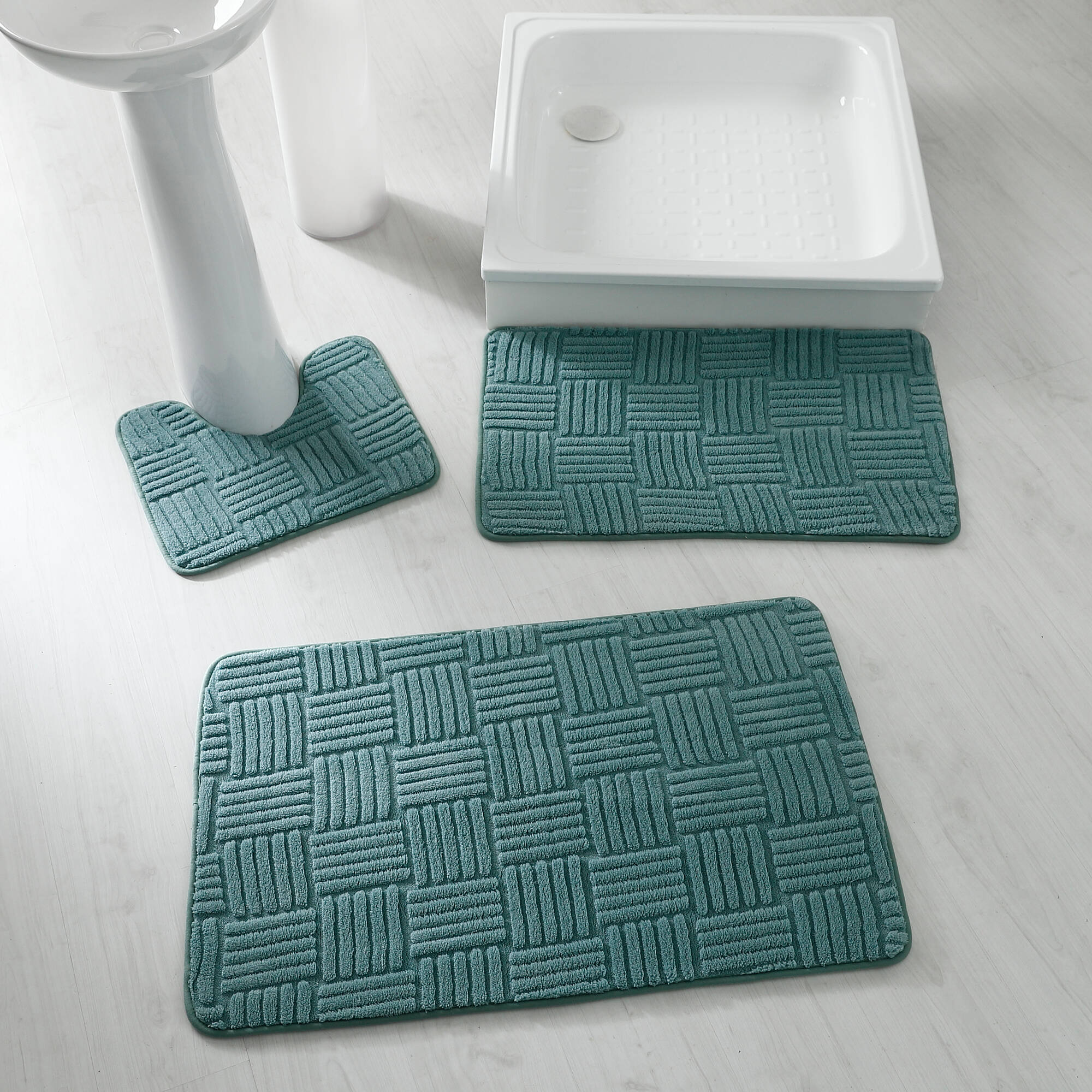 Tapis de bain effet damier