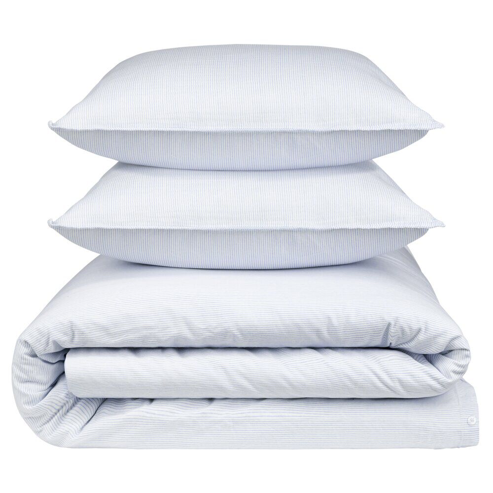 Parure de lit 2 personnes 220x240cm gaze de coton rayures (3 modèles)