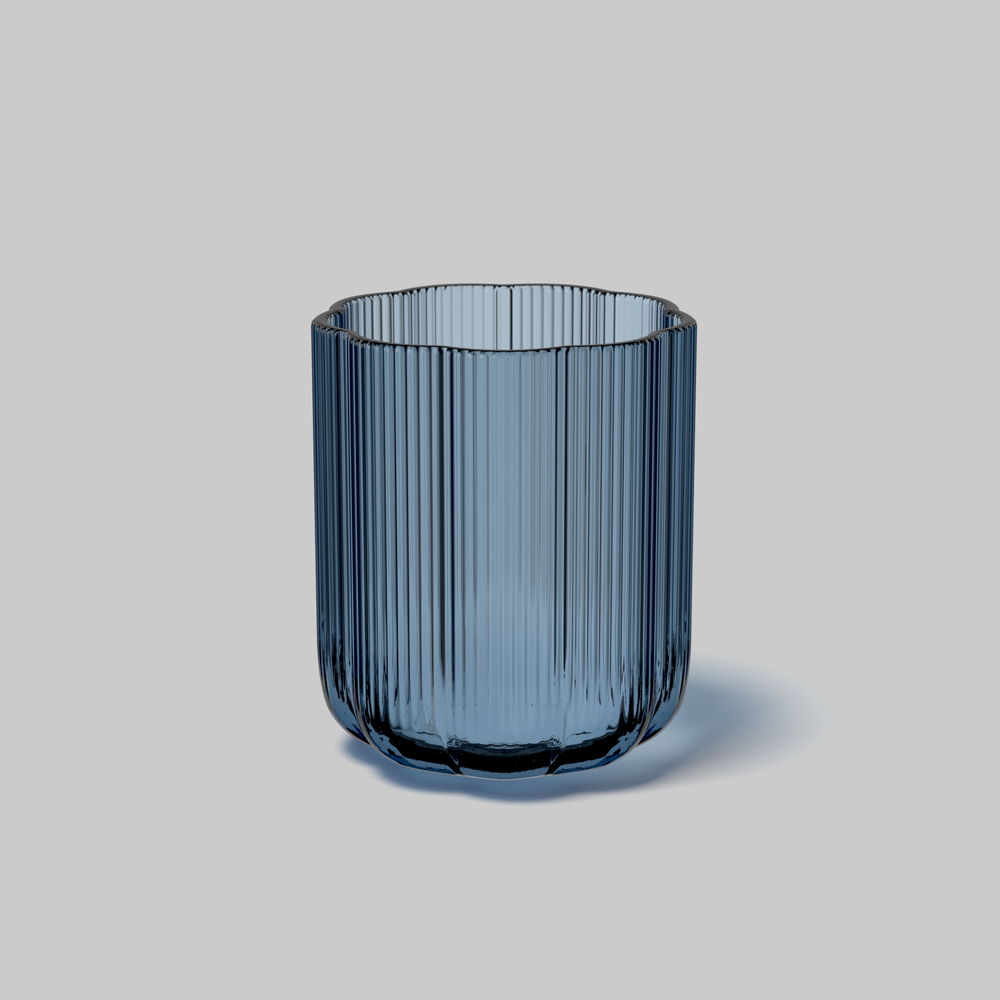 Fleur Vase - Blue, 5'' x 6'', glass