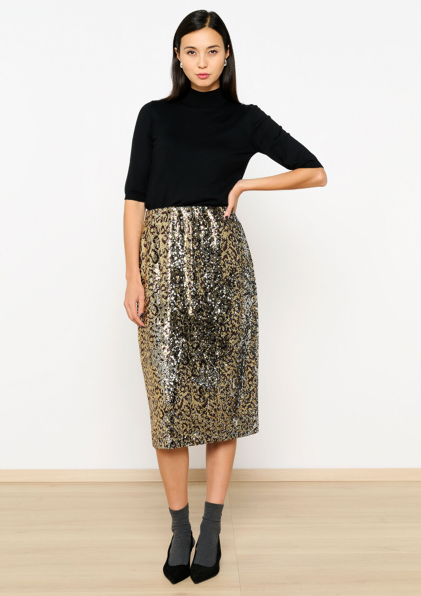 Kokerrok met pailletten