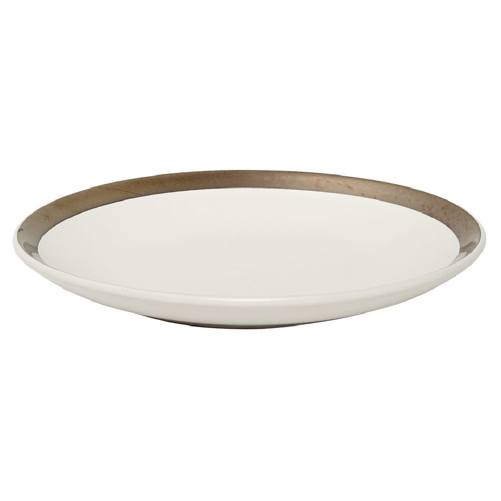 Assiette à dessert faïence bord liseré doré Ø20cm (2 modèles)
