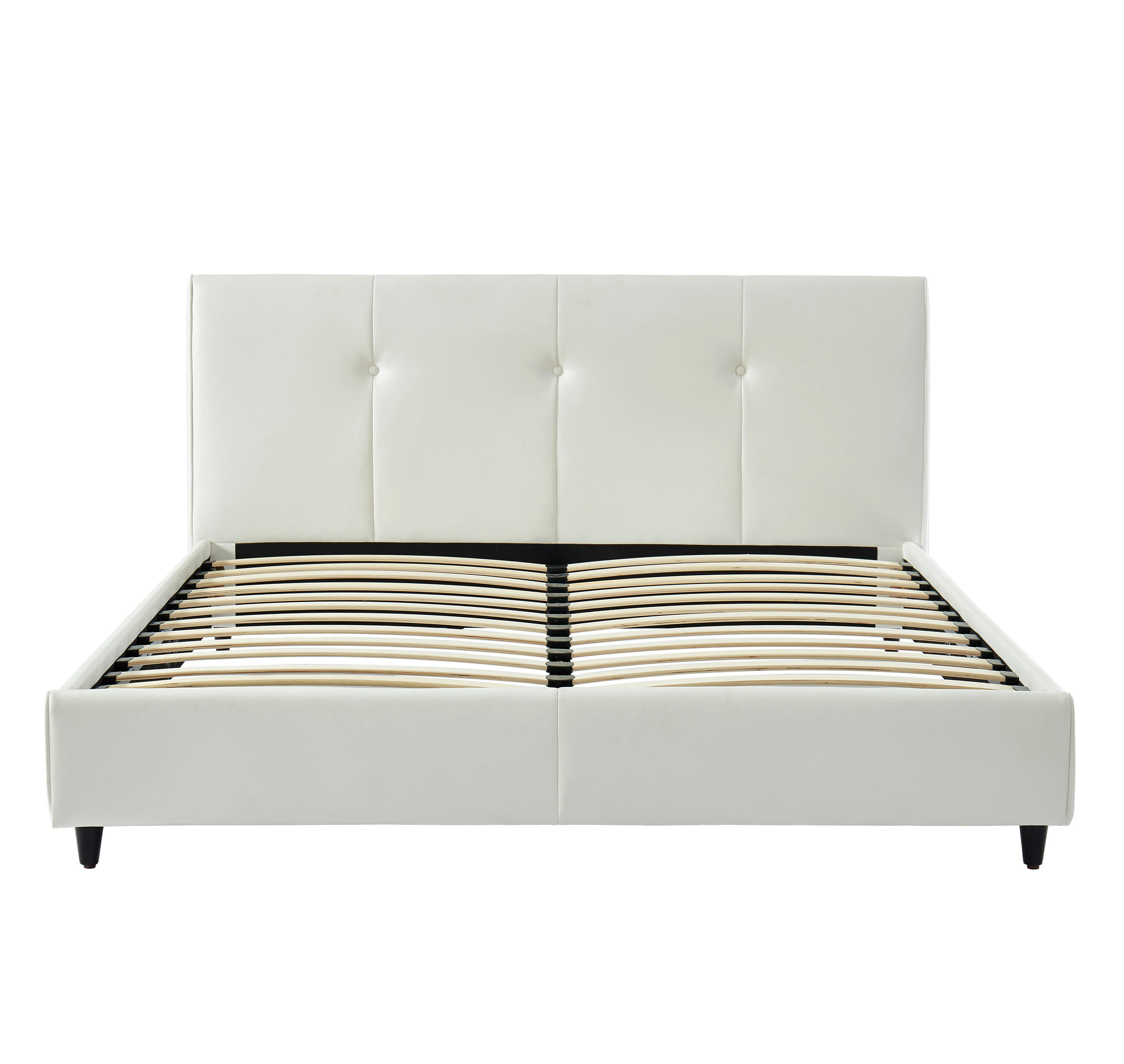 SEGURA - Lit   simili blanc  140x190 sommier inclus