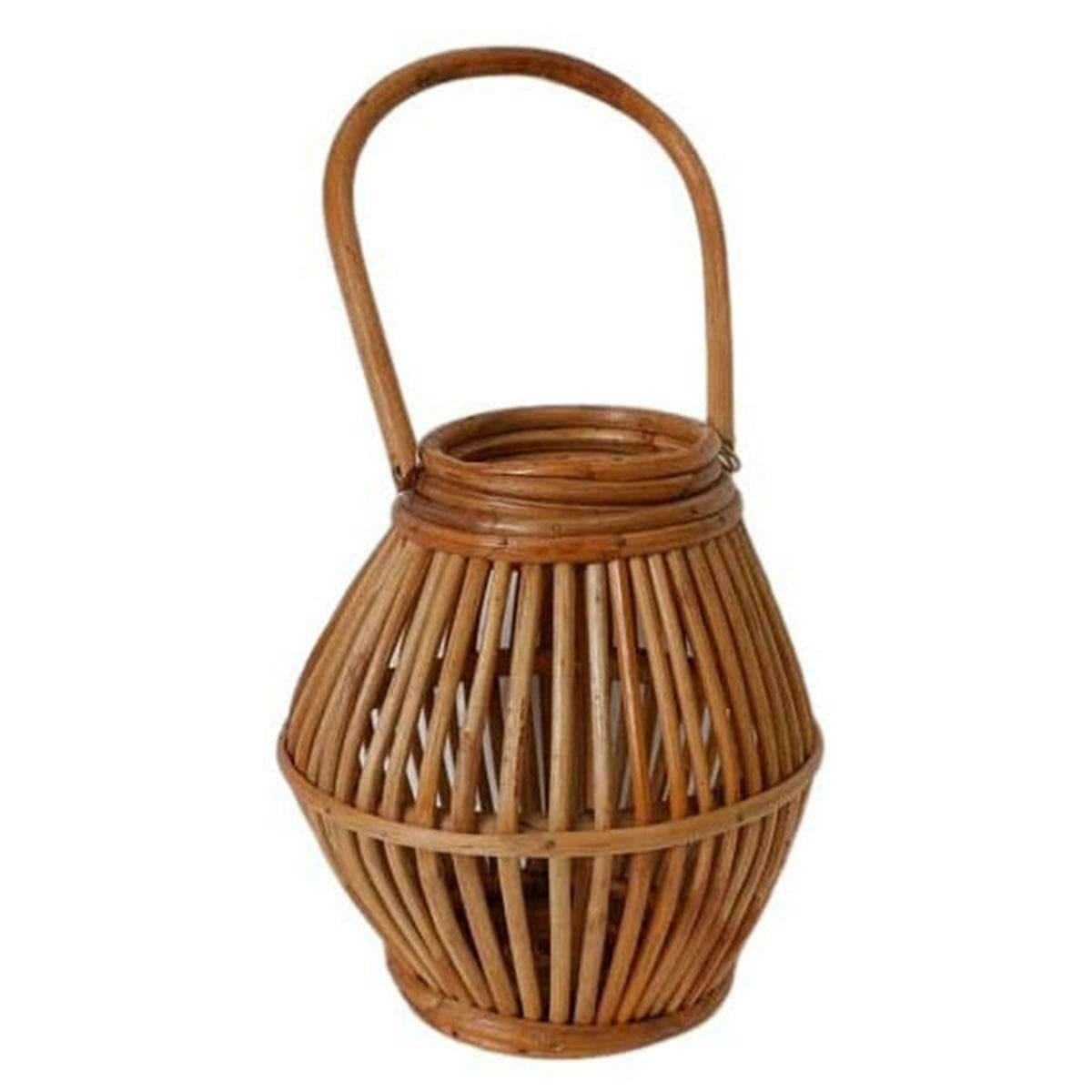 - Lanterne photophore en rotin avec anse