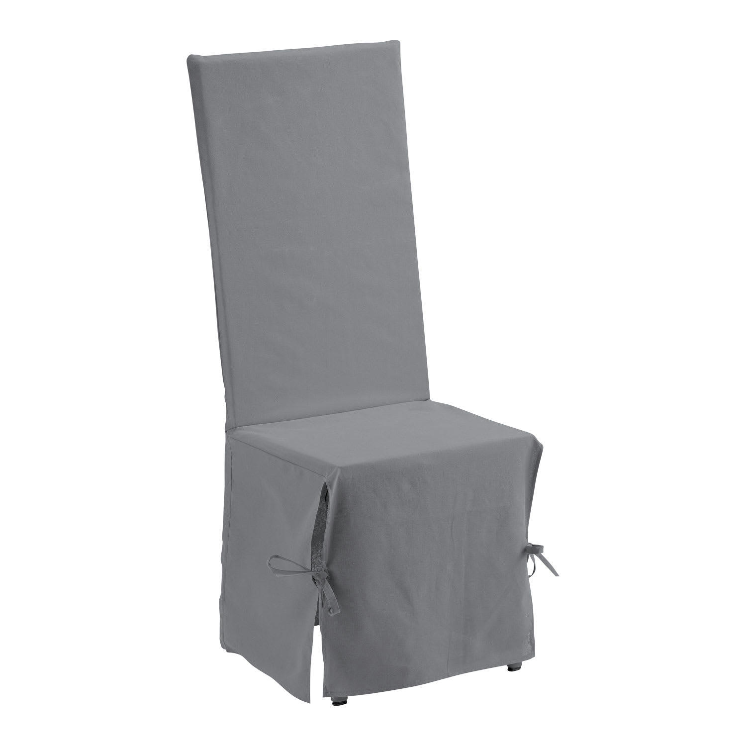RENATO - Housse de Chaise  en coton gris 35 x 35 x 116