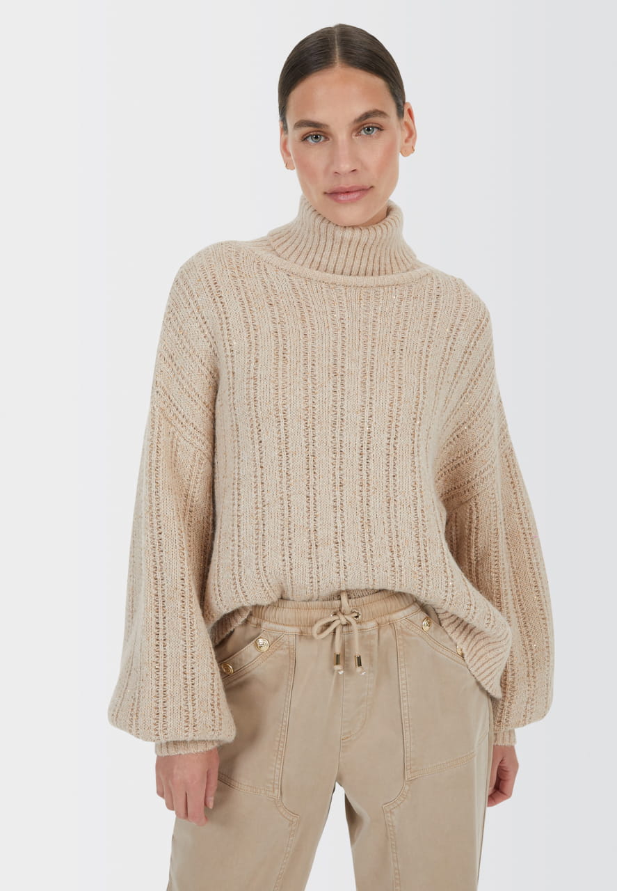 Pullover mit Pailletten-Rippen