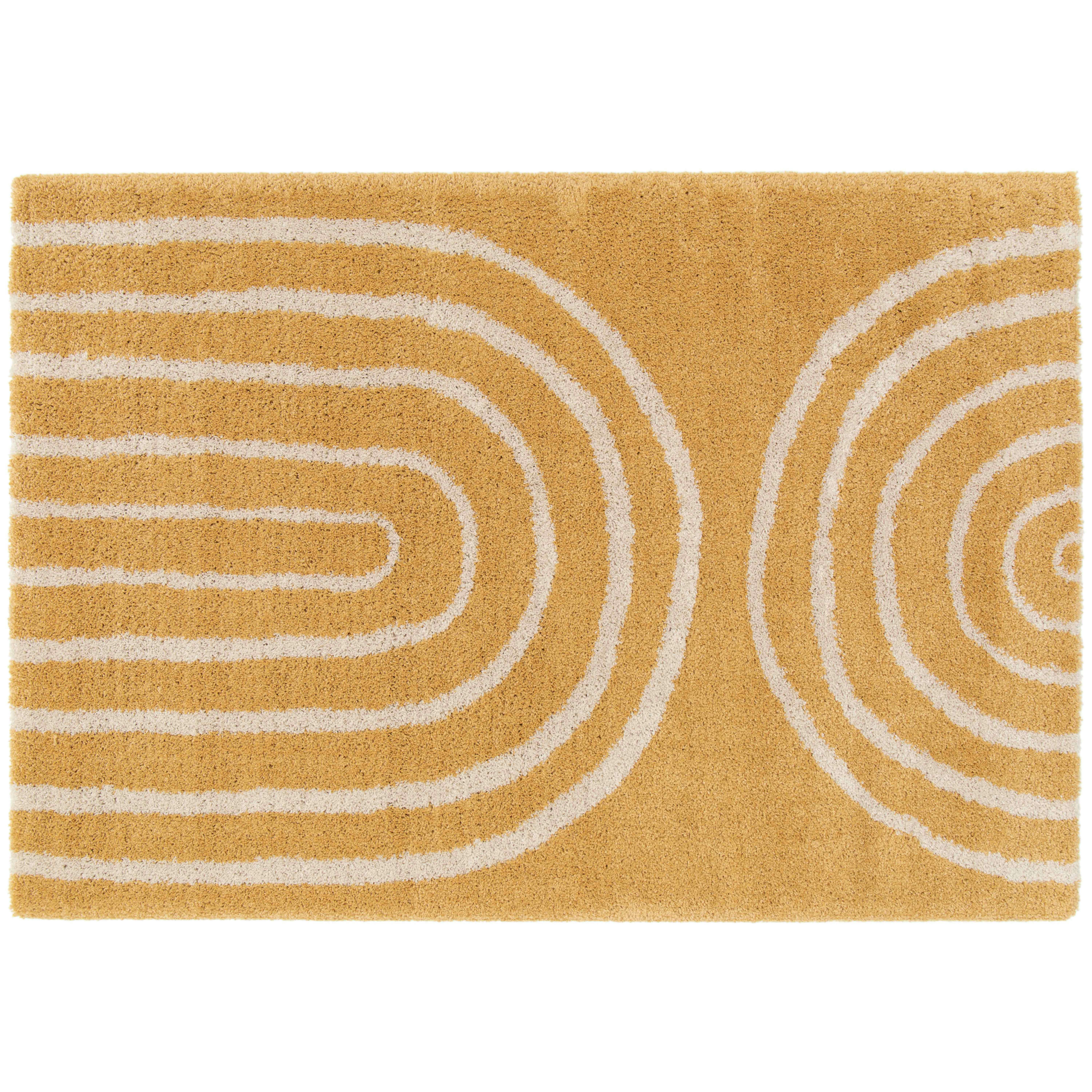 RAINBOW - Tapis rectangulaire motif arc-en-ciel  jaune 120 x 170 cm