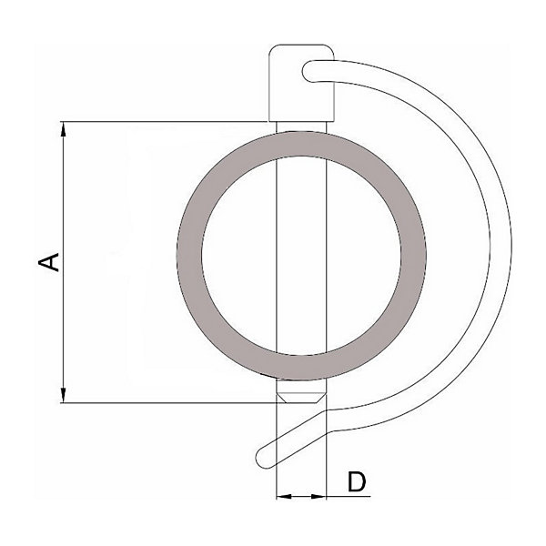 Goupille clips Tube diam 6X40 acier zingué (Lot de 10)