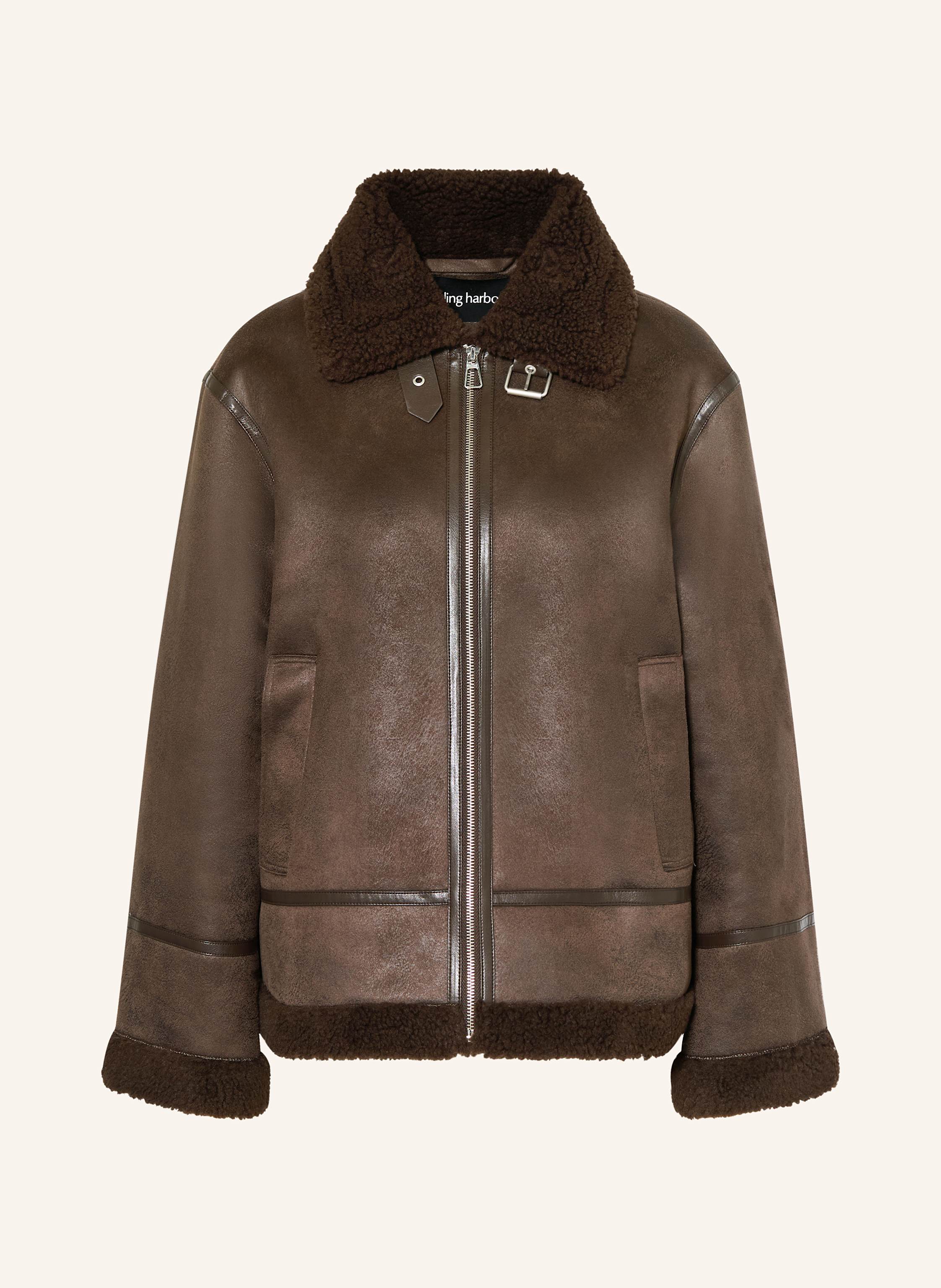 darling harbour Jacke in Lederoptik mit Teddyfell