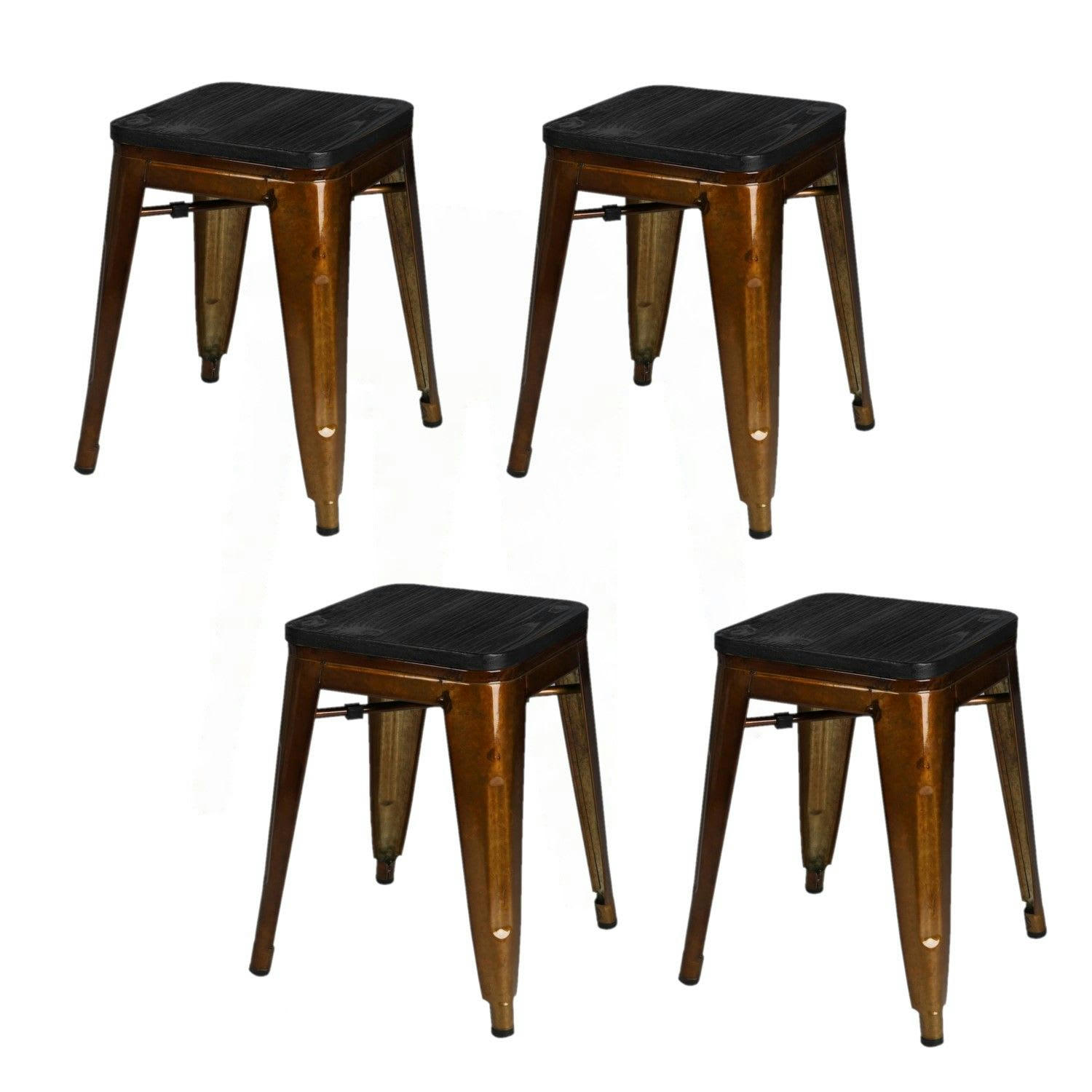 - Lot de 4 tabourets vintage doré