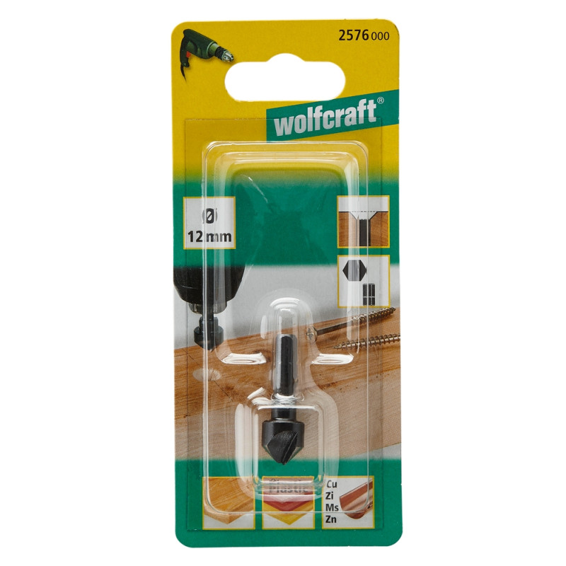 Fraise d'encastrement de tête de vis Ø 12 mm WOLFCRAFT