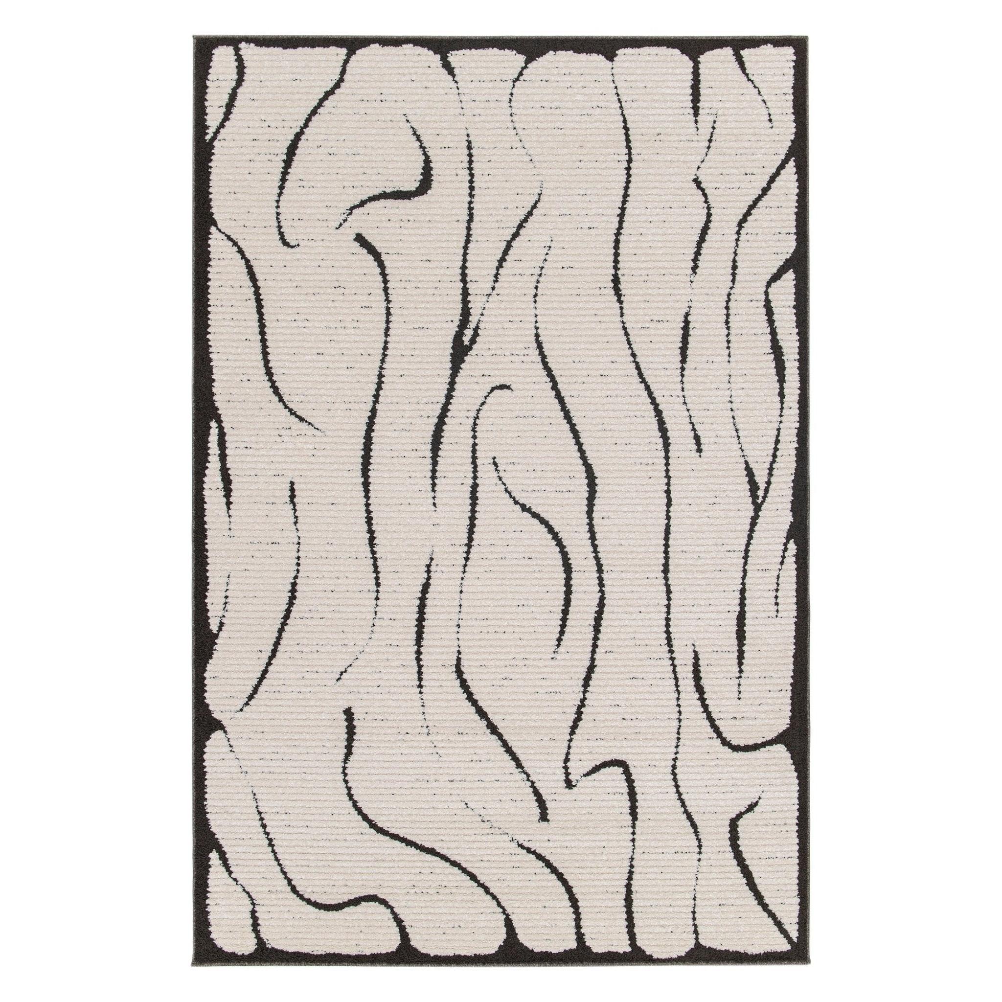 AFK Living vloerkleed Mirage - reliëfeffect - zwart - 120 x 170 cm