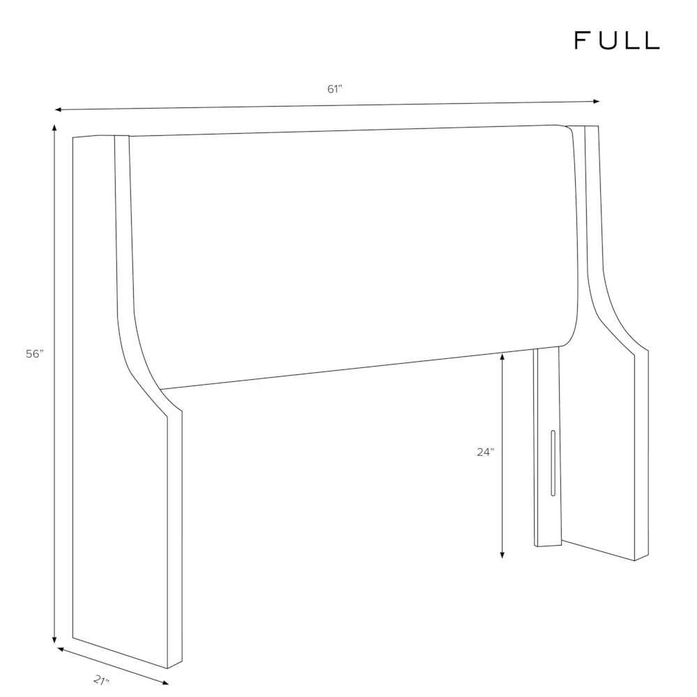 Skyline Furniture Velvet White Swoop Arm Wingback Headboard